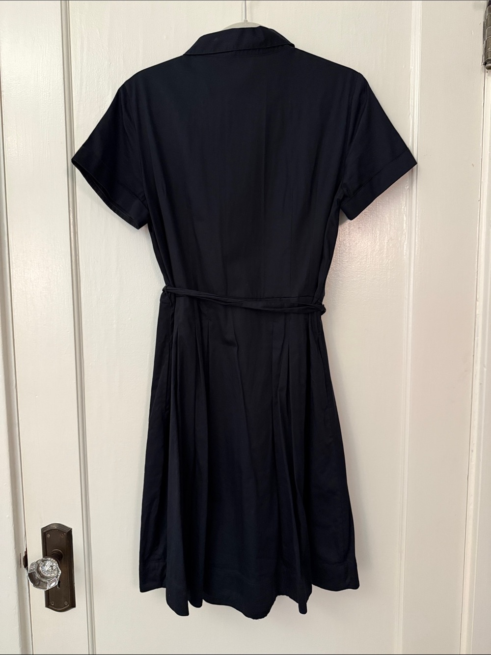 Brooks Brothers Black Short-Sleeve Shirt Dress with Tie Waist - Picture 2 of 2